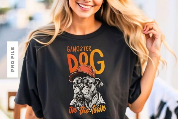 Gangster Dog on the Town T-shirt Design