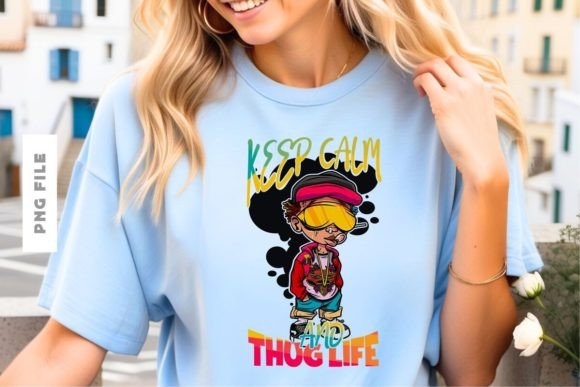 Keep Calm and Thug Life T-shirt Design
