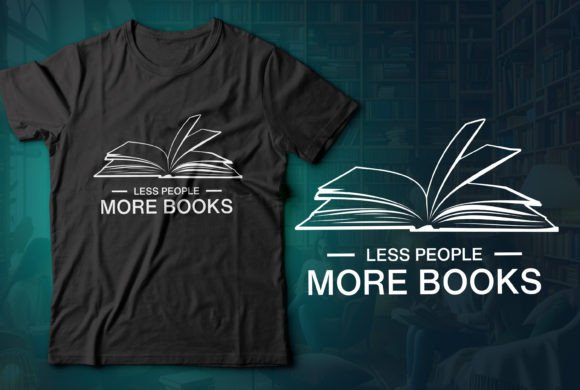 Less People More Books T-shirt Design 04